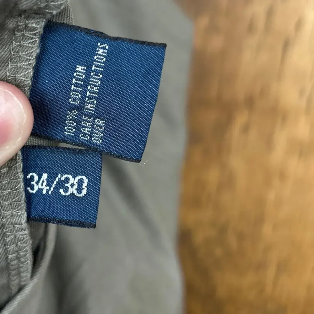 Polo Ralph Lauren Pants Green Prospect 100% Cotton Straight Chino 34x30